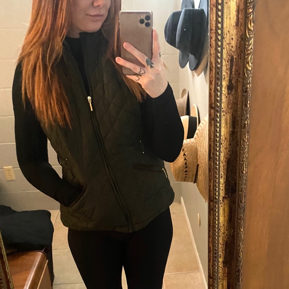 WEATHERPROOF Green Quilted Vest